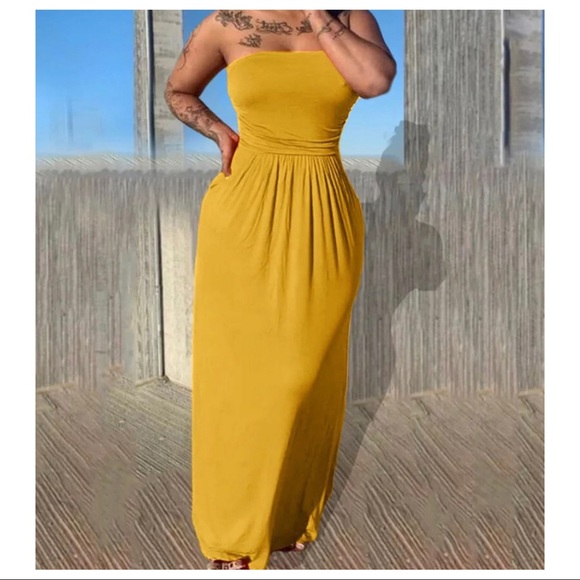 01 Best selling style
tube maxi dress side pockets - Picture 2 of 3